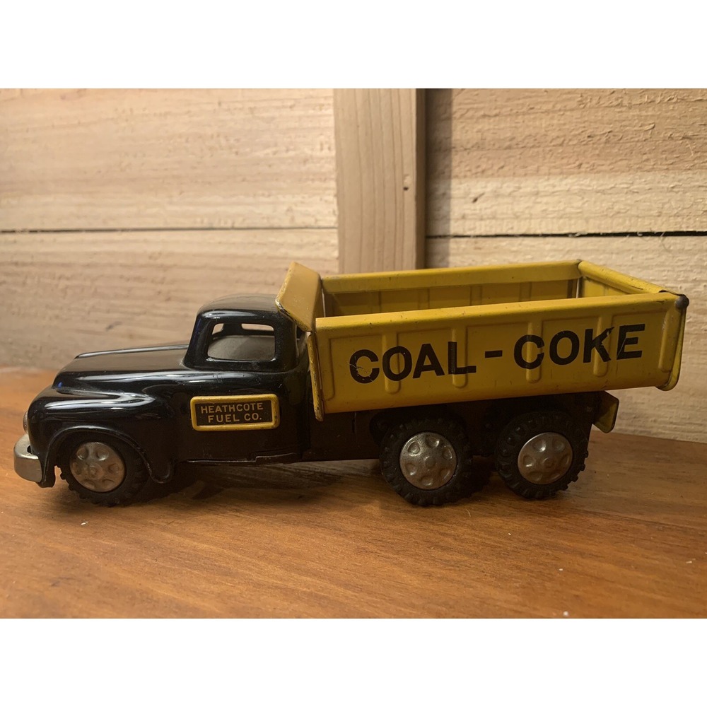 Vintage Tin Toy Dump‎ Truck Made In Japan Mar Line Toys Coal Coke Hauling READ